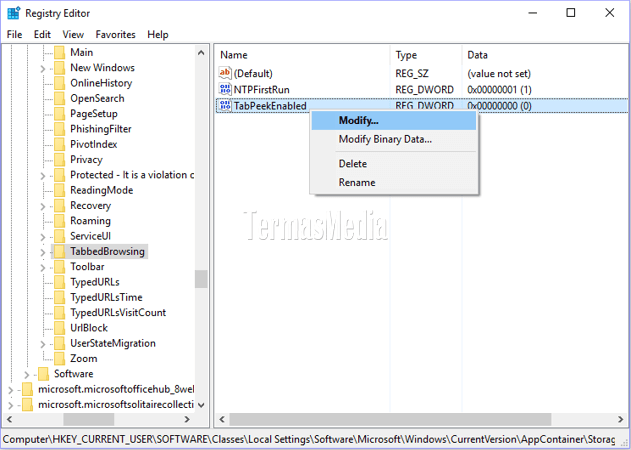 Menonaktifkan tab preview di browser Microsoft Edge