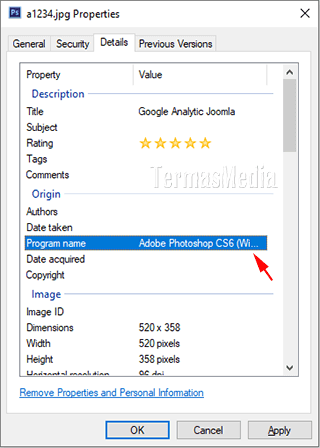 Cara edit metadata file gambar di Microsoft Windows