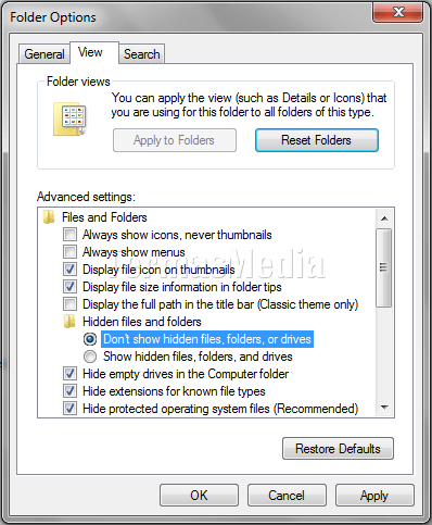 Menyembunyikan file atau folder di Windows