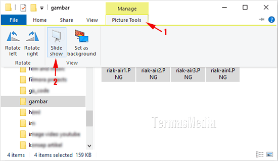 Cara melihat gambar sebagai slideshow di Windows 10