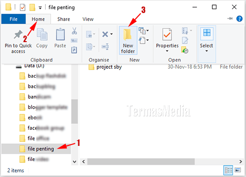 Cara membuat folder baru di Microsoft Windows