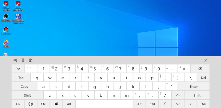 Membuka menggunakan touch keyboard Microsoft Windows 10