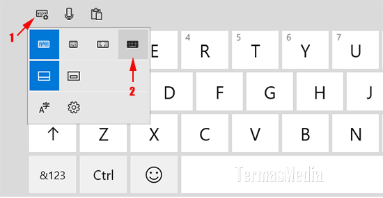 Membuka atau menggunakan touch keyboard di Tablet Mode Windows 10