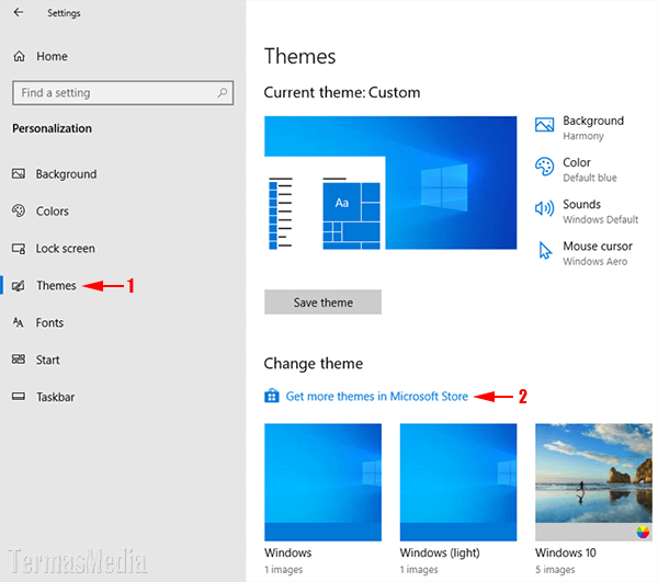 Cara mengunduh (download) dan menginstal tema (theme) desktop di Windows 10