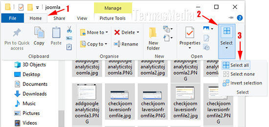 Menyeleksi banyak file dan folder di Microsoft Windows