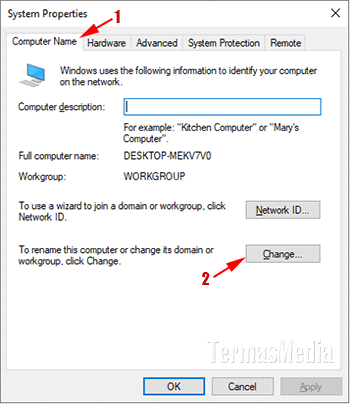 Cara merubah atau mengganti nama komputer (computer name) di Microsoft Windows