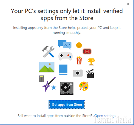 Mencegah instalasi aplikasi dari luar Microsoft Store