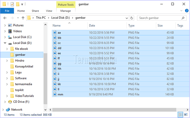 Mengganti nama (rename) banyak file sekaligus di Windows 10