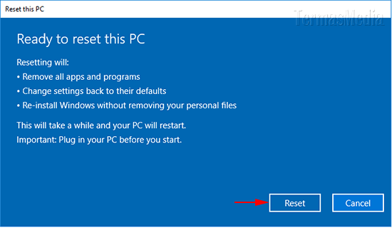 Reset this PC, fitur untuk memperbaiki windows bermasalah