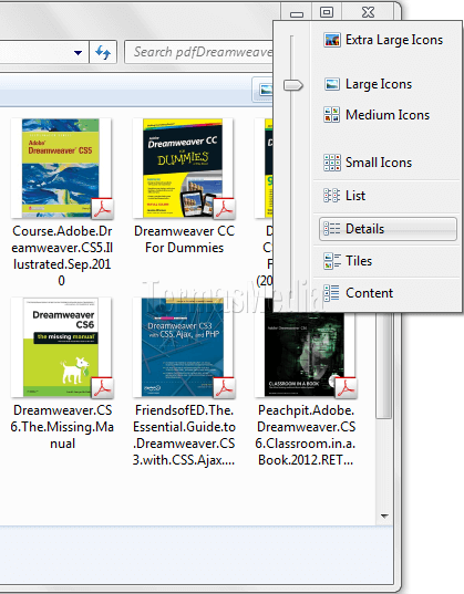 Merubah ukuran kolom di mode detail Windows Explorer