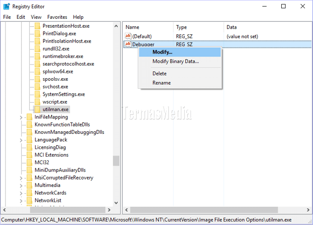 Menjalankan aplikasi melalui Ease of Access di Windows 10