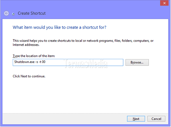 Membuat atau menambahkan tombol shutdown di start screen Windows