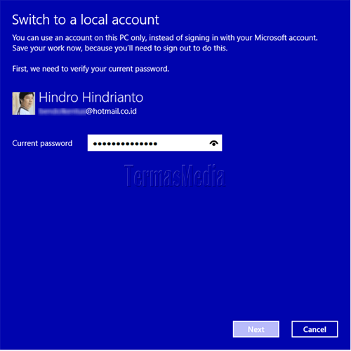 Cara mengganti atau beralih dari akun Microsoft ke akun lokal di Windows 10